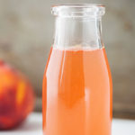 Peach Simple Syrup in glass jar