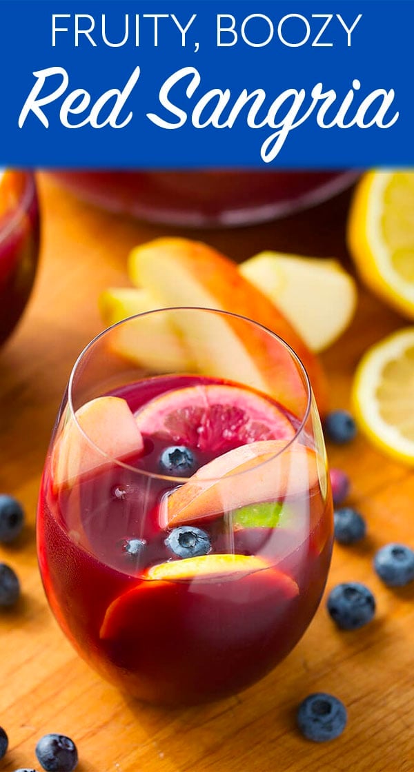 Fruity Red Sangria in a glass