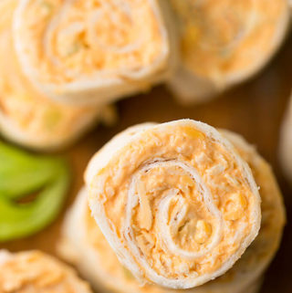 Buffalo Chicken Pinwheels on a plate