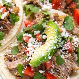 Instant Pot Pork Carnitas are incredibly delicious and easy to make. Ready in under an hour! simplyhappyfoodie.com