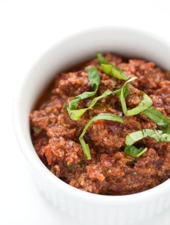 Olive Tapenade in white bowl