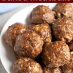 Easy Baked Meatballs on a plate.