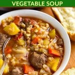Instant Pot Beef Barley Vegetable Soup