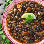 Black Bean Soup in a colorful bowl