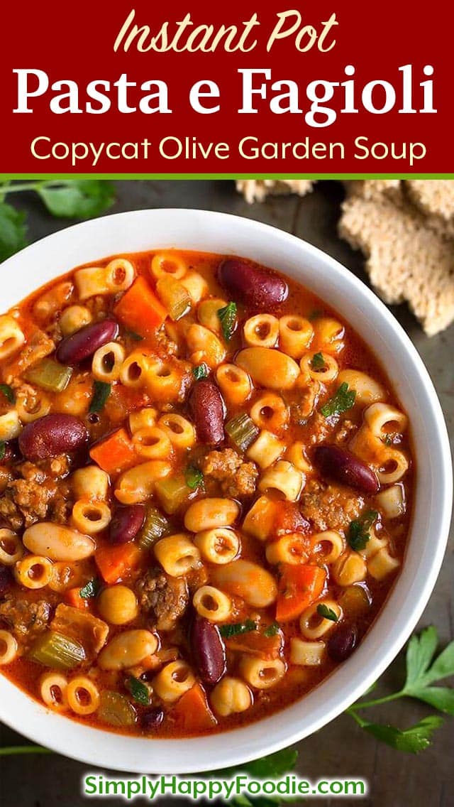 Instant Pot Pasta e Fagioli soup pinterest pin