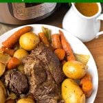 Instant Pot Pot Roast on a white plate