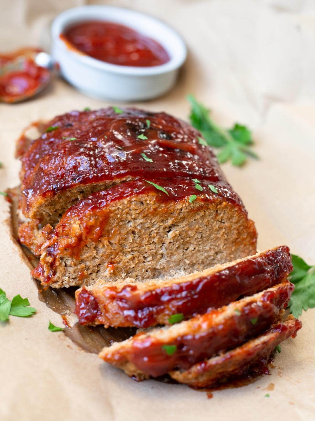 Instant Pot Turkey Meatloaf sliced.