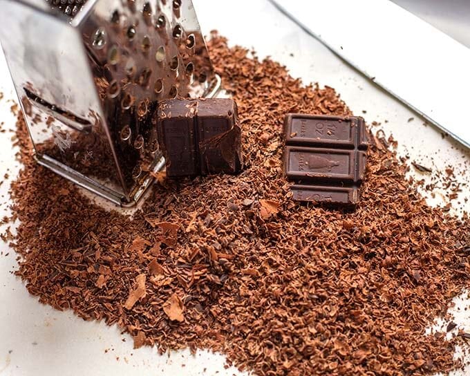 grater with grated chocolate