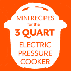 orange graphic for mini Instant pot 3 quart recipes