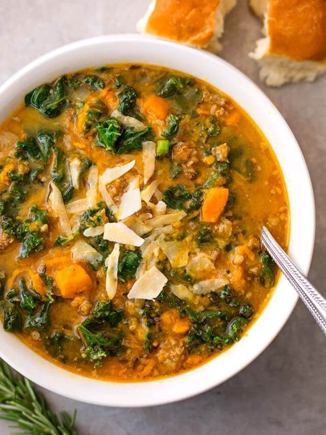 Instant Pot Sweet Potato Sausage Kale Soup Story Simply Happy Foodie