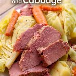 Instant Pot Corned Beef Cabbage on a plate