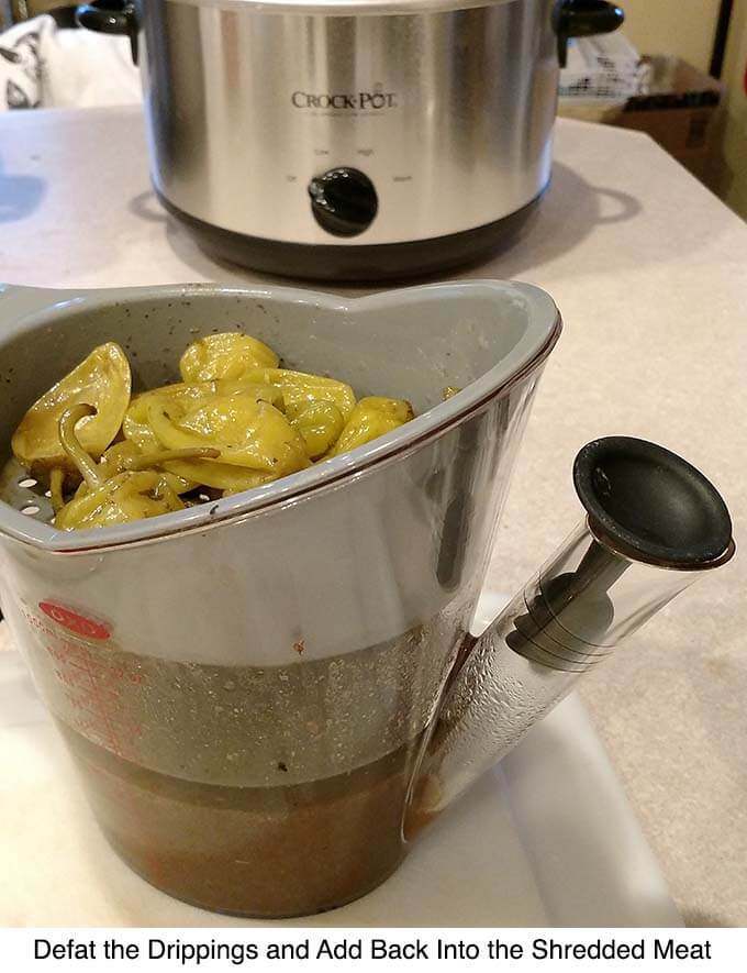 drippings in a fat separator