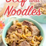 Instant Pot Beef and Noodles in green bowl