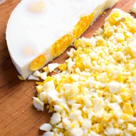 Round Egg Loaf with half crumbled