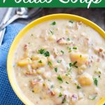 Instant Pot Simple Potato Soup in yellow bowl