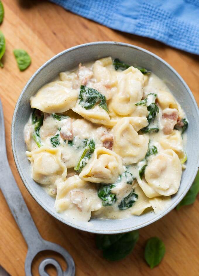 instant pot tortellini alfredo simply happy foodie