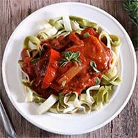 Instant Pot Swiss Steak on a white plate