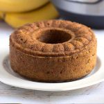 Instant Pot Banana Bread is sweet, tender, and so delicious. All you need is three ripe bananas, and you are on your way to a delicious banana bread. Pressure cooker banana bread is really easy to make and will bring memories of home. simplyhappyfoodie.com #instantpotrecipes #instantpotbananabread #pressurecookerbananabread
