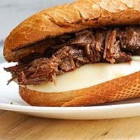 Instant Pot French Dip on a white plate