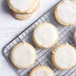 Vanilla Icing Glaze on round sugar cookies