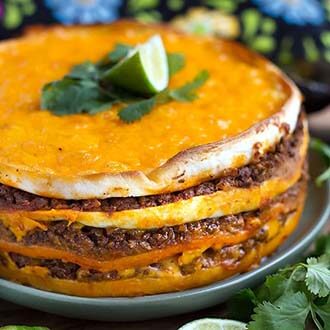 Taco Pie on a gray plate