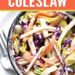 Easy Creamy Coleslaw in bowl
