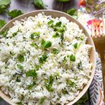 Cilantro Lime Rice in a beige bowl