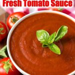 Instant Pot Marinara Fresh Tomato Sauce in a white bowl