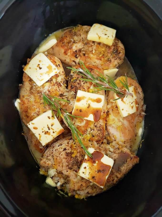 Crock Pot Creamy Lemon Chicken Breasts | Simply Happy Foodie