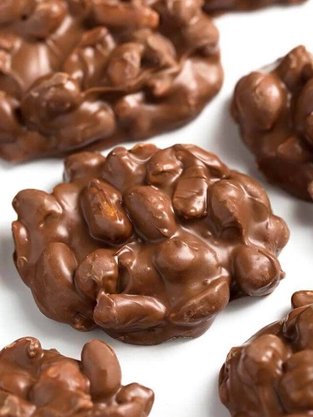 Crock Pot Chocolate Peanut Clusters Story Simply Happy Foodie