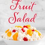 Creamy Fruit Salad in a white bowl