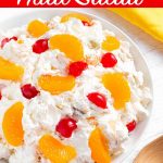 Creamy Fruit Salad in a white bowl
