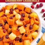 Instant Pot Sweet Potato Cranberry Casserole in a white bowl