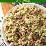 Instant Pot Mushroom Risotto with Peas