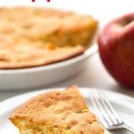 Norwegian Apple Pie on a white plate