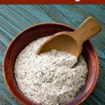 Homemade Ranch Dressing Mix in wood bowl