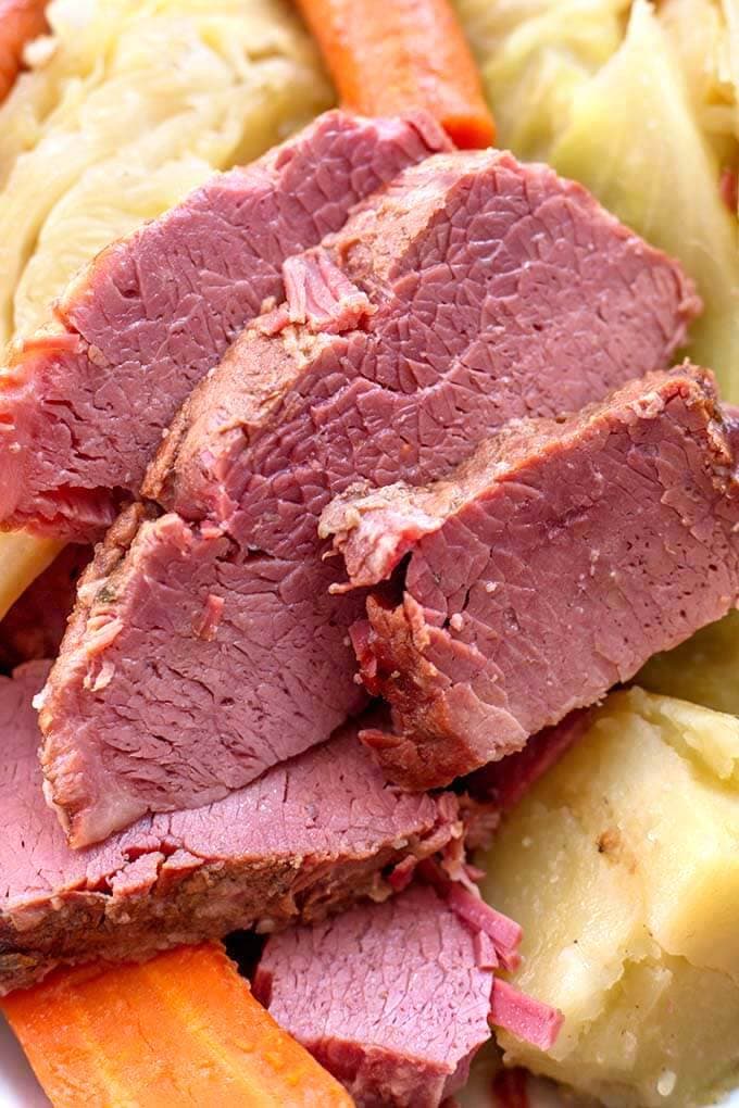 Close up of Corned Beef Cabbage