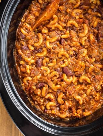 Chili Mac in a slow cooker