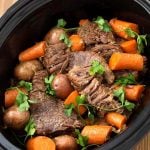 Pot Roast with vegetables in a slow cooker