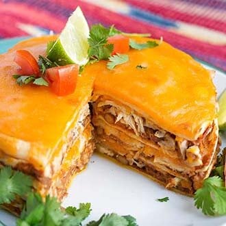 instant pot chicken taco pie on white plate