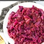 Instant Pot German Red Cabbage in white dish