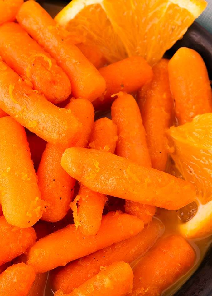 Closeup of Orange Maple Carrots