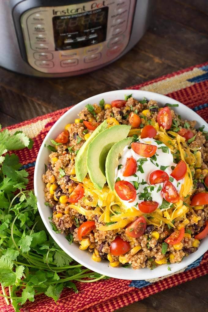 Instant Pot Quinoa Taco Bowls - Simply Happy Foodie