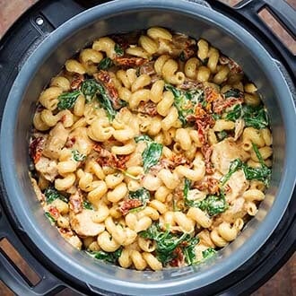 instant pot tuscan chicken pasta in pressure cooker