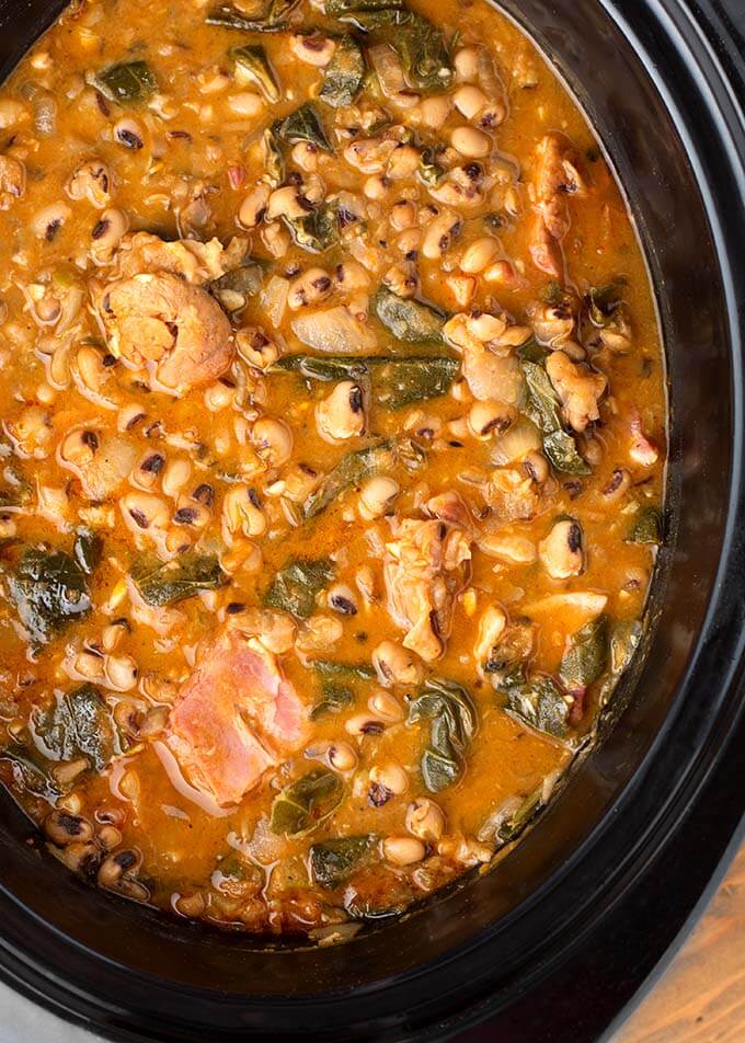 Black Eyed Peas in slow cooker