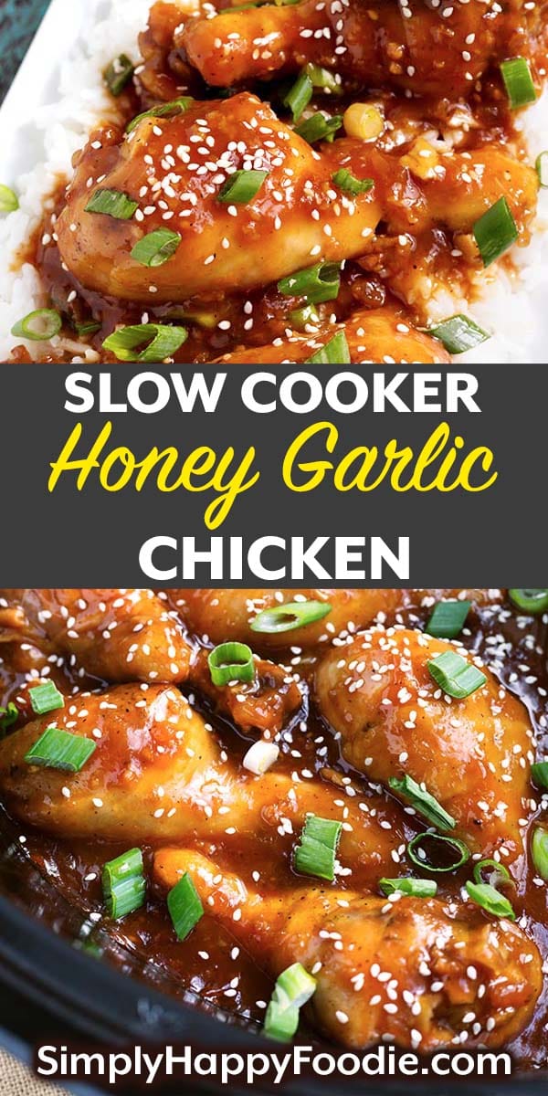 Slow Cooker Honey Garlic Chicken - Simply Happy Foodie
