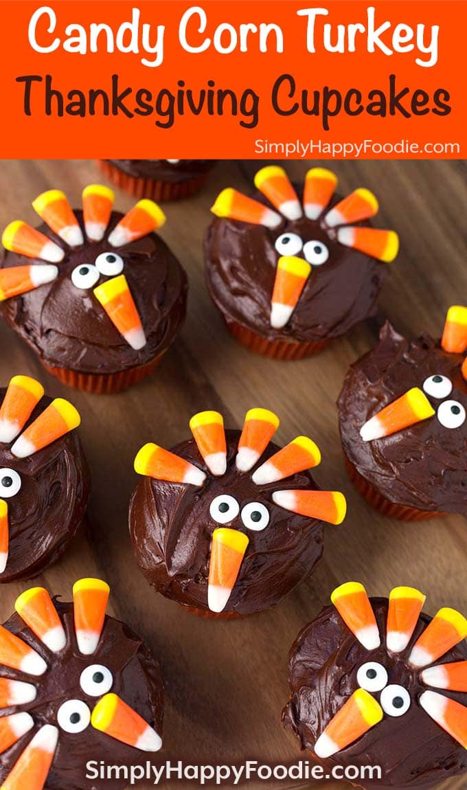 Candy Corn Turkey Thanksgiving Cupcakes