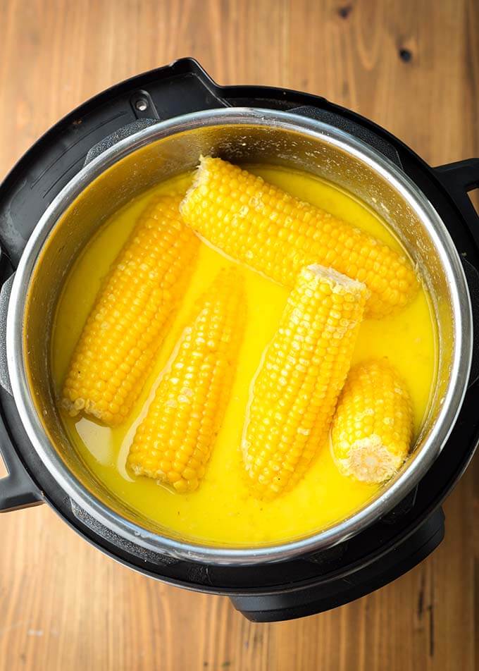 Milk and Honey Corn on the Cob in pressure cooker