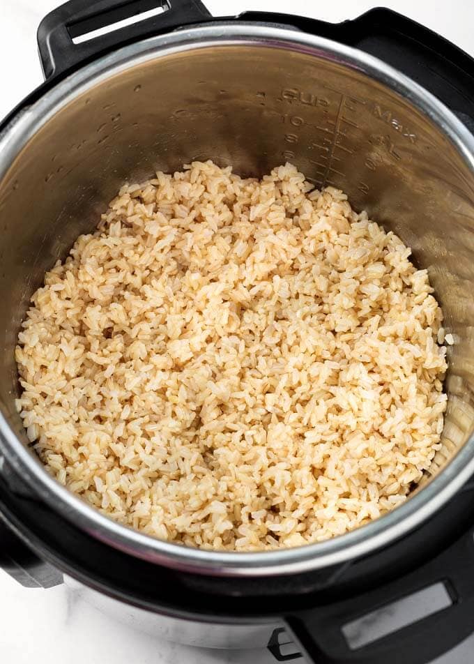 Brown rice in pressure cooker