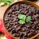 Cuban Black Beans in brown bowl